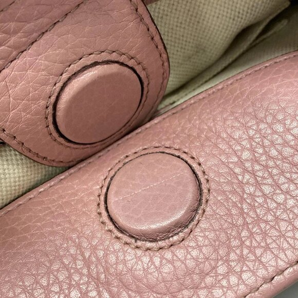 GUCCI Bamboo Shopper Pink Orange Leather Handbag bran570-100425 - Picture 12 of 14